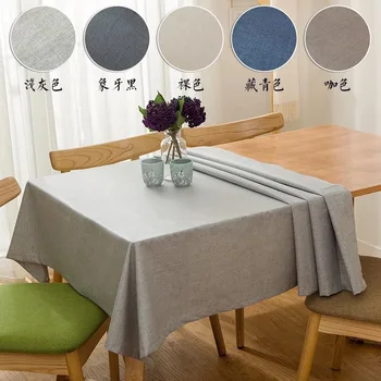

Waterproof linen solid tablecloth household Hotel table cloth coffee shop Hotel Cotton Linen Tablecloth cover wholesale