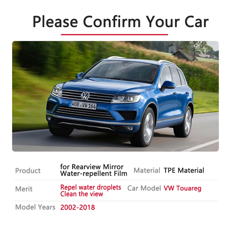 Полное покрытие противотуманной пленки непромокаемые зеркала заднего вида для Volkswagen VW Touareg 7L 7P 2002~ чистые пленки автомобильные аксессуары