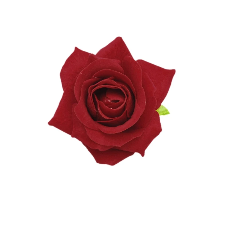 Women Velvet Cloth Rose Hair Clip Simulation Artificial Flower Corsage Brooch Pin Wedding Party Flamenco Dancer Accessories | Красота и