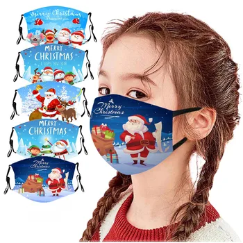 

Fast Delivery 1/2/5PC Máscara Print Mouth Masks Child Christmas Print Breathable Reusable Washable Bandage Protective Face Mask