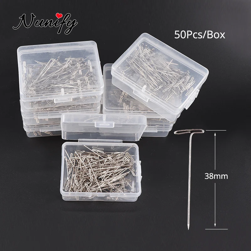 100Pcs T-PINS (25mm) For Wig On Foam Head Style T Pin Needle