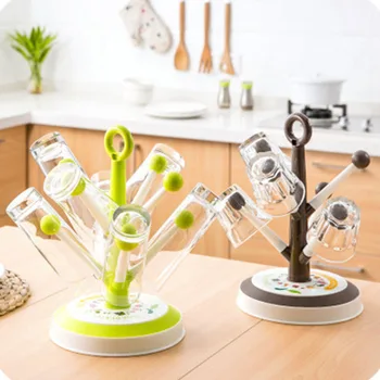 

Cup Drain Rack Tree Shape Wine Glass Holder Mug Organizer Kitchen Sink Accessories TN88