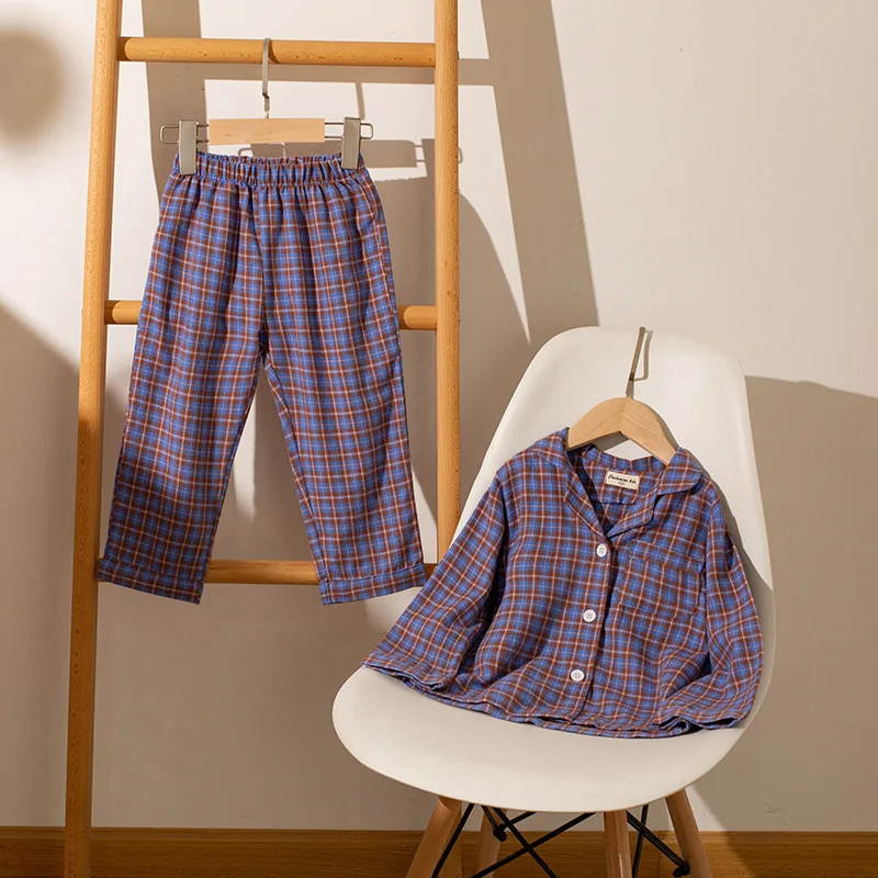Baby Boy Clothes Kids Cotton Pajamas Children Sleepwear Baby Plaid