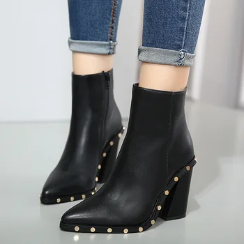 

Shoes White Ankle Boots Crystal Luxury Designer Boots-women Zipper Booties Ladies Winter Footwear Low Sexy Rhinestone Rock