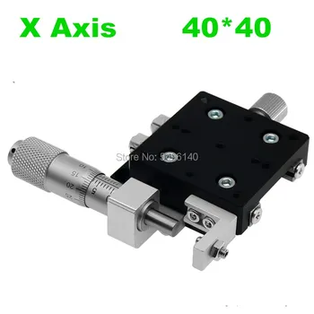 

X Axis 40x40mm Trimming Platform Manual Linear Stages Bearing Tuning Sliding Table X40-L X40-C X40-R Cross Rail