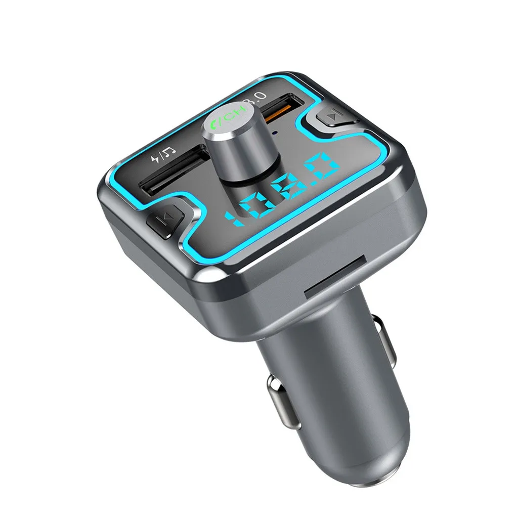 Автомобильный Bluetooth FM USB передатчик порт зарядки для сотового телефона зарядное устройство 7 цветов с Hands Free автомобильный светодиодный подсветка MP3# BL30