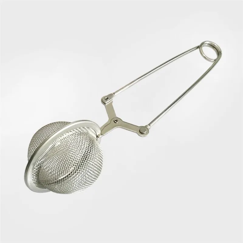 Spring Spoon Tea Mesh Ball Infuser Filter Teaspoon Squeeze Creative Strainer Metal Stainless Steel Handle Spoon Diffuser tea infuser
