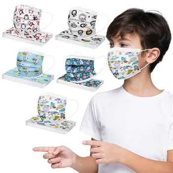 

50pcs Children's Mask Disposable High-quality Masks Breathable Cartoon Pattern Mixed Face Cover Mask High Quality Mouth Mask