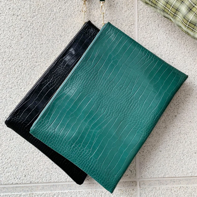 2020 роскошная кожаная сумка конверт из крокодилового страуса браслет модная