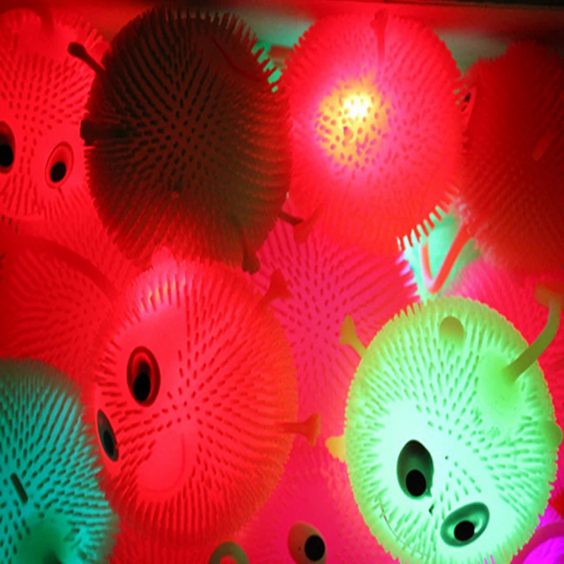Party Decoration Flashing Fur Ball Fur face Vent BallSoft toys For ChildrenFestival AccessoriesRave Festival LED Toys (9)