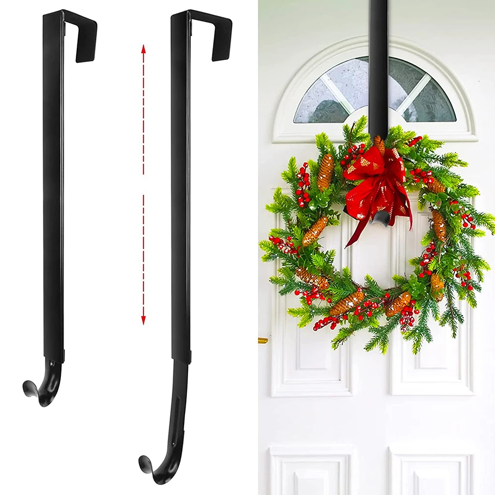Adjustable Over Door Wreath Hanger, Metal Wreath Hook Adapt From 15.3