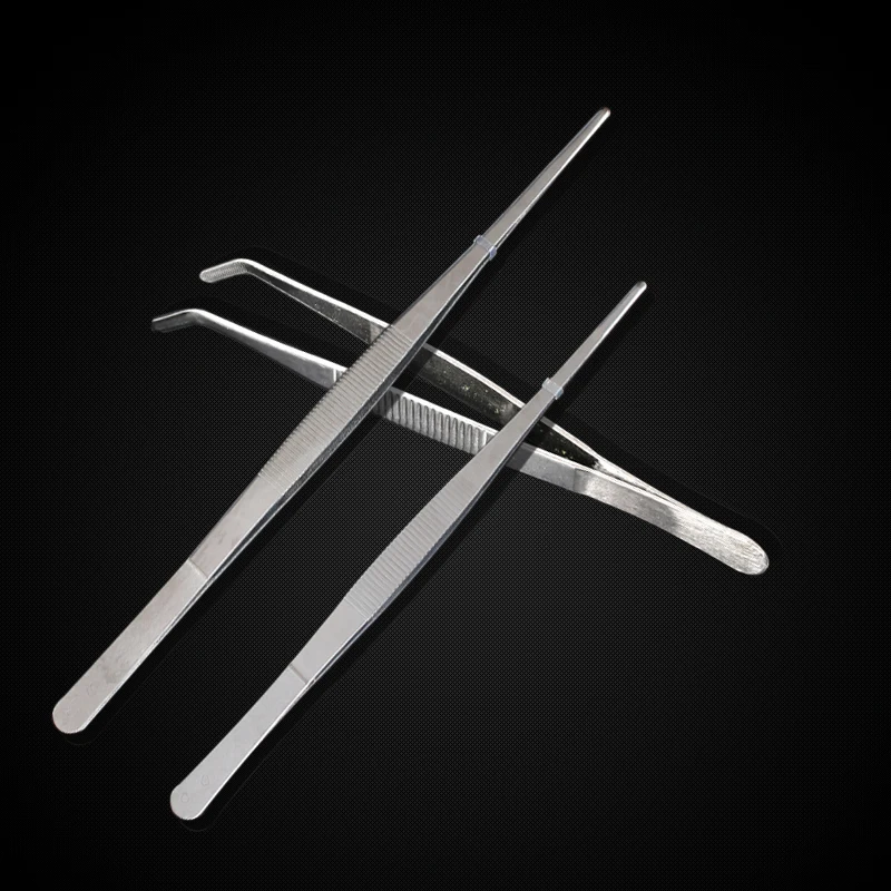 Multi-popuse Stainless Steel Tweezers High-precision Household Medical Extension Long Electronic Repair Food Tweezers 2Pcs/set-tweezer tool,precision tweezers
