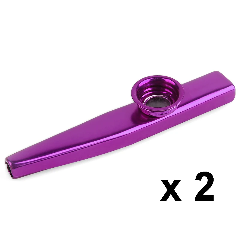 2 шт. 6 видов цветов Алюминиевый сплав Металл Kazoo диафрагма рот флейта губная гармоника детский подарок для вечеринки для детей любителей музыки на выбор - Цвет: Фиолетовый