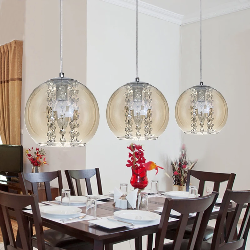 Crystal Glass Ball Pendant Lamp Chandelier Hanging Light DIY Home Decoration 