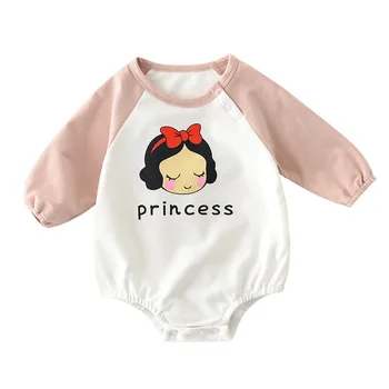

WLG Girls Boys Rompers Baby Clothes Spring Atumn Cartoon Printed Patchwork Romper Toddler Casual All Match Clothes