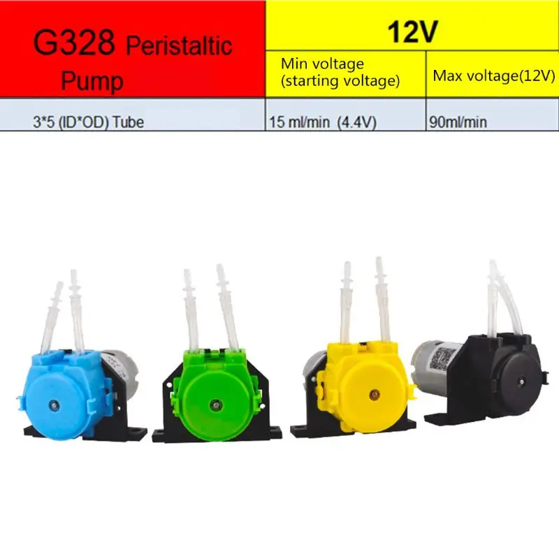 Aquarium Dosing Pump 12V Peristaltic DIY Aquarium Chemical Dosing Pump Tube Head