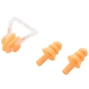 

Orange Nose Clip Silicone Earplugs Set for Swim Swimming