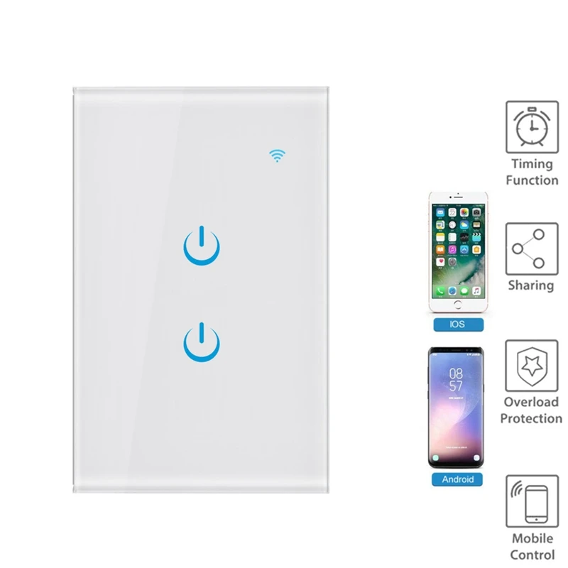 Tuya Smart Life App Smart Wifi переключатель световая настенная панель Переключатель Беспроводной ЕС работает с Alexa Google Home Mini IFTTT US Plug
