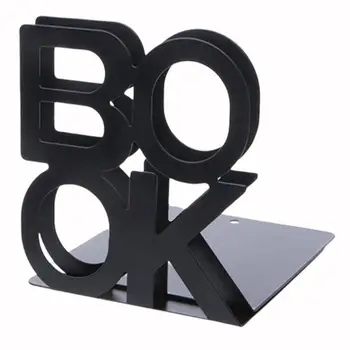 

1 pair Bookend School Metal Stand Stationery Desktop Letter Anti-skid Support Universal Holder Portable Organizer Office C5X4