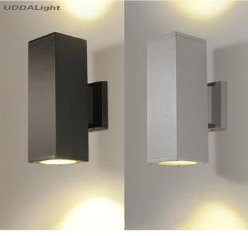 

wall lamp outdoor 10w waterproof up down outdoor lighting square black gray garden 65*160mm outdoor scorne light