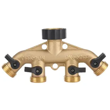 

3/4 Inch 4 Way Hose Pipe Splitter Nozzle Switcher Tap Connectors For Garden Irrigation American Thread