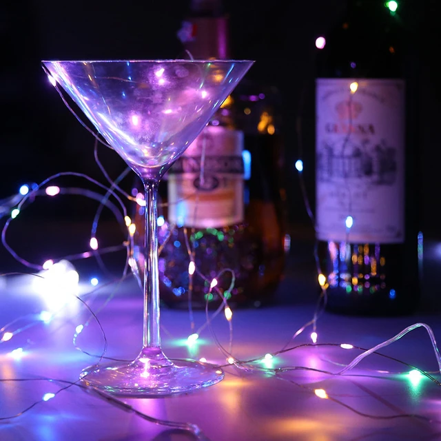 Guirxiété Lumineuse LED en Fil de Cuivre pour Bar, Bouteille de Vin, Liège,  Vacances, Décoration de Mariage, Noël, 2 Pièces - AliExpress