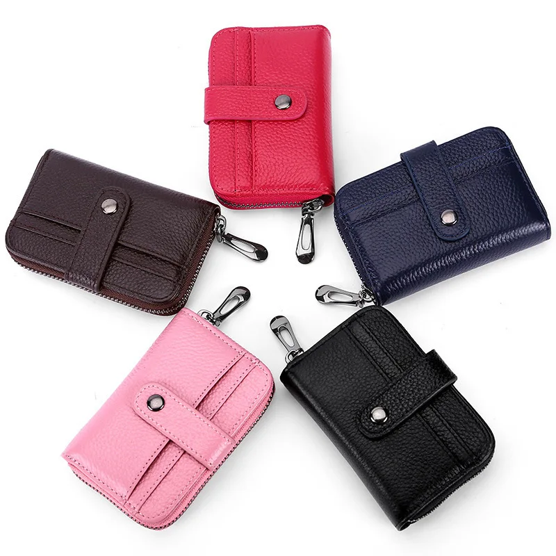 

Fashion Genuine Leather Card Wallet Womens Credit Card Holder For Women Ladies Wallets Mini Female Card Money Minimalist Purse
