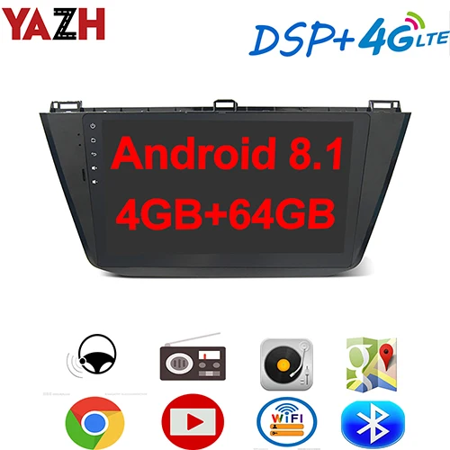 8.1 RAM 4GB ROM 64GB YAZH Android 8,1 4 Гб 64 ГБ Автомобильный радио мультимедиа для VW Tiguan с 4K видео/SWC/OBD/Carplay/DSP/4G sim-карта/Bluetooth 5,0 - Цвет: 8.1 RAM 4GB ROM 64GB