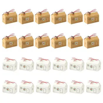 

1 Set Lovely Retro Small House Boxes Cute Christmas Gift Boxes Stickers Set