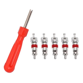 

Car ABS Slotted Head Valve Stem Caps With Zinc alloy Tire Valve Core Replacement Tools Kit for Seat Leon Ibiza Car accessories