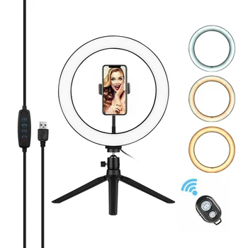 

26cm/10 Inch LED Ring Light Ring Lamp USB Powered Dimmable 3200K-5500K Desk Selfie Ring Light for YouTube Video Photography