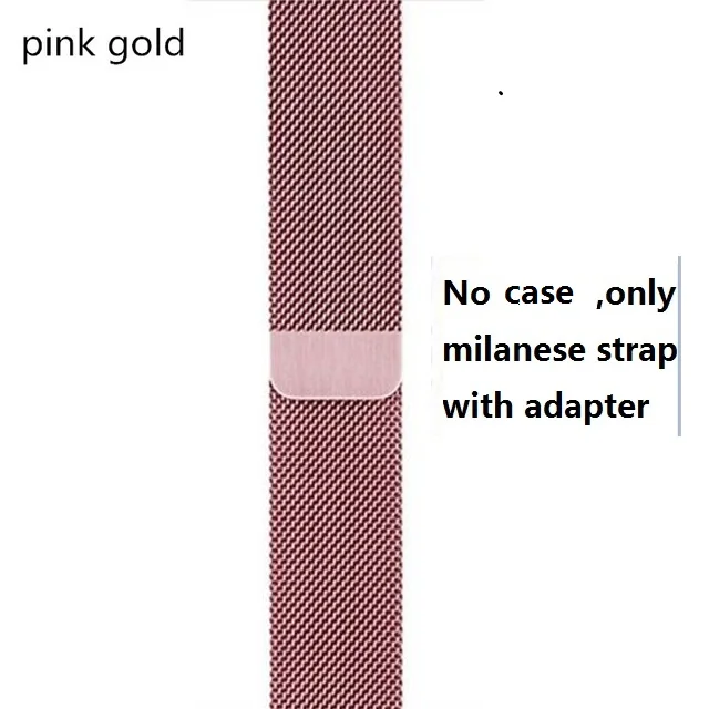 only pink rose band Миланские сетчатые браслеты для часов чехол для наручных часов Apple Watch, версии 5/4/3/2/1 44 мм 40 мм, ремешок для наручных часов iWatch 38 мм 42 мм разноцветных резиновых полосок - Цвет ремешка: only pink rose band