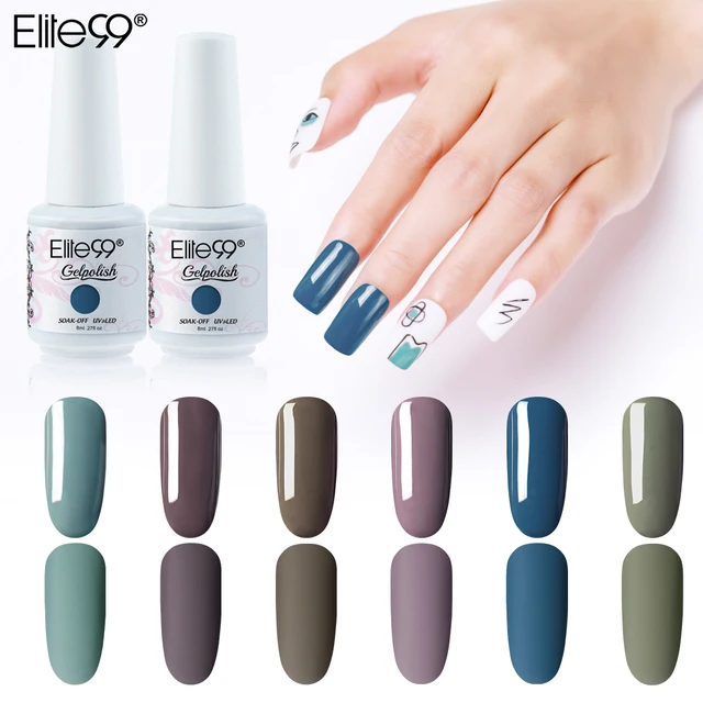 Elite99 8ml Vanille Grau Farbe UV Gel Nagellack Tränken Weg Nail art Lack Semi Permanent Nagellack UV emaille Lack Matte