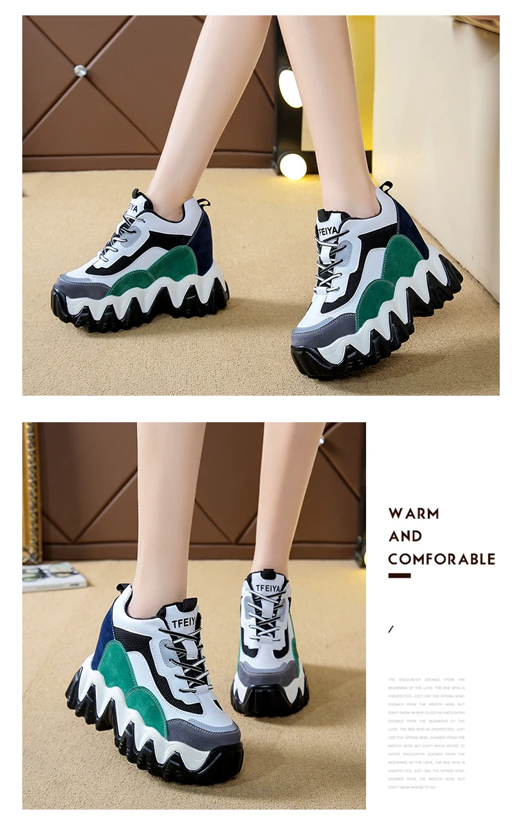Zapatillas mujer; коллекция года; кроссовки на платформе; зимняя плюшевая Обувь На Шнуровке; смешанные цвета; зимняя теплая Классическая обувь на танкетке для женщин