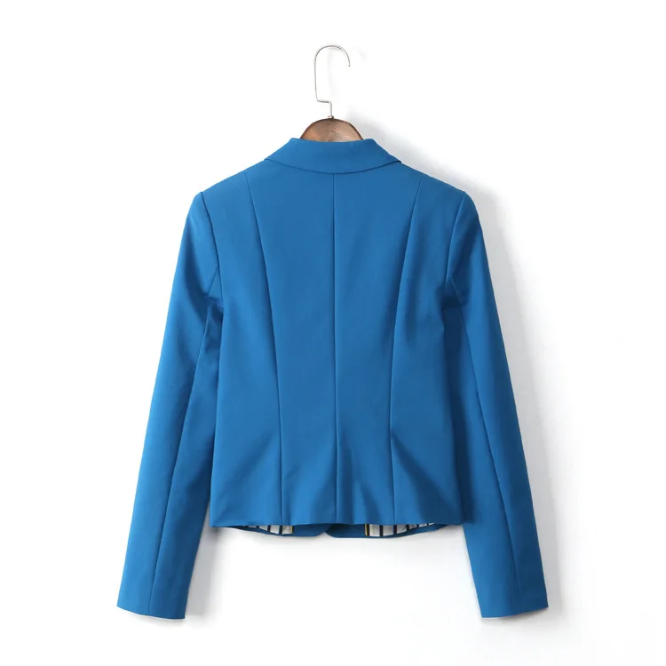 730tj Тип хорошо! Универсальные однотонные Цвет нажатием одной кнопки Slim Fit Для женщин короткие костюмы для маленьких пальто