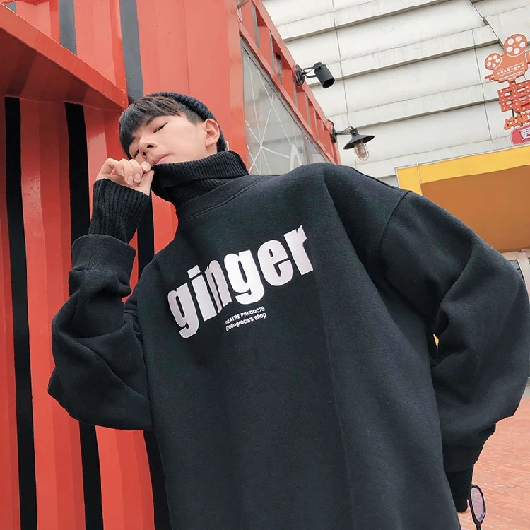 LAPPSTER, Мужская Уличная одежда, Harajuku, водолазка, толстовки,, флис, корейская мода, мужские, поддельные, две части, толстовки, хип-хоп, худи - Цвет: Black