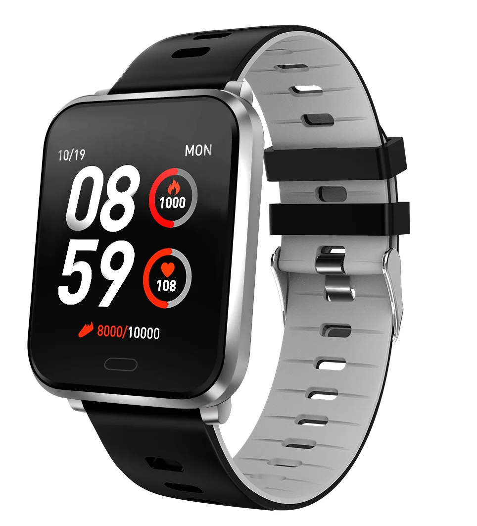 K10 Smart Watch IP68 Waterproof Men Women Blood oxygen Blood pressure Fitness Tracker Message Call Reminder Sport Smartwatch - Цвет: Gray