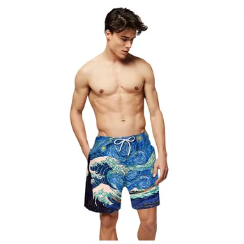 

2020 New Mens Shorts Pants Casual 3D Printed Pocket Beach Work Casual Men Short Trouser Shorts Pants Male Quick dry Shorts #12.7