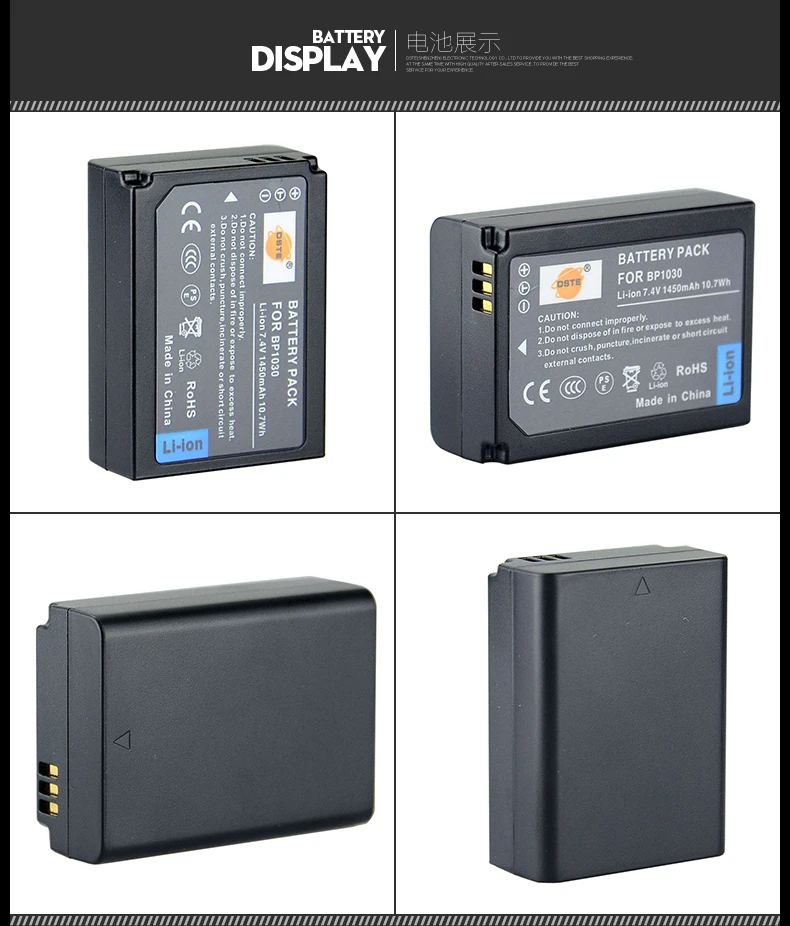 2 шт. 1450 мАч 7,4 V BP1030 BP-1030 DSTE Камера Батарея двойной Зарядное устройство для samsung NX200 NX300 NX1000 NX2000 NX300M NX1100 NX500