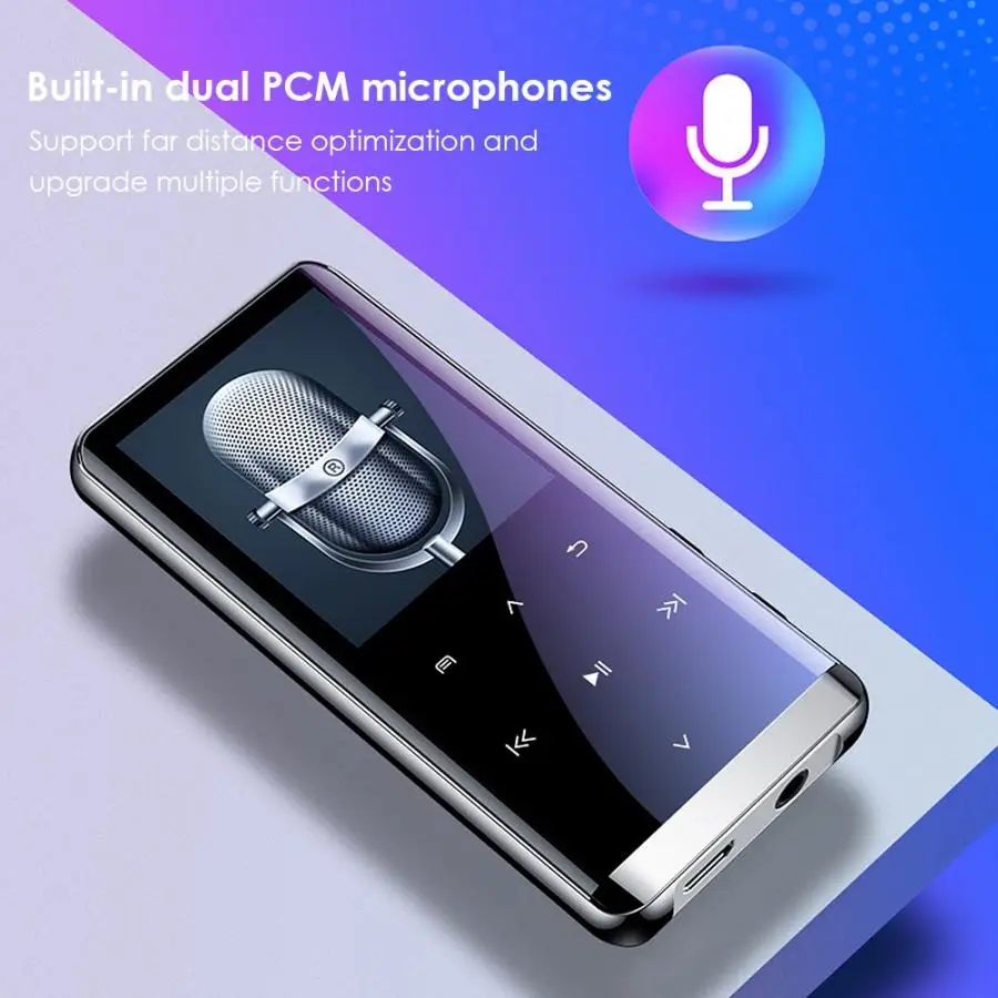 Карманный MP4 плеер с Bluetooth Мини Портативный HIFI Качество звука MP3 MP4 музыкальный плеер тонкий 1,8 дюймов OLED сенсорный экран и ключи
