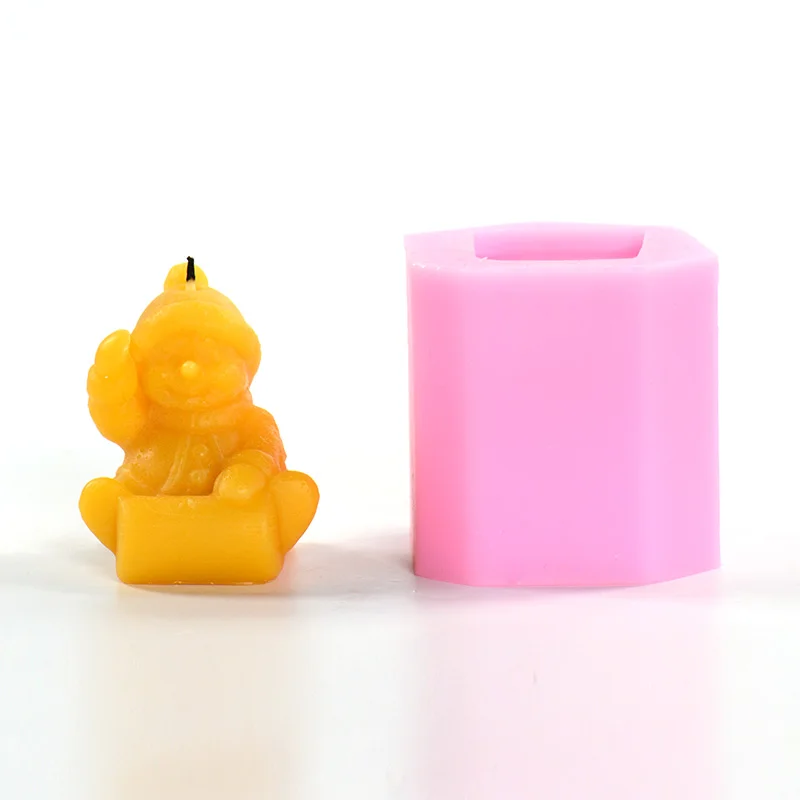 3D снеговик силиконовые свечи формы DIY Рождественская форма для мыла украшения формы