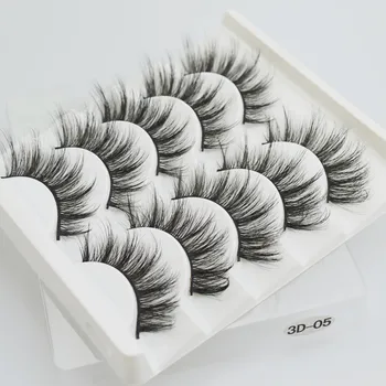 

5 Pairs Faux Mink Hair Soft False Eyelashes Natural Fluffy Lashes Cruelty-free Criss-cross Eyelash Extension Big Eyes Makeup