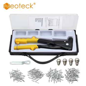 

Neoteck Professional Pop Rivet with 200 Rivets Hand Repair Tools Riveter Heavy Duty Hand Riveter Set for Metal Wooden Plastic