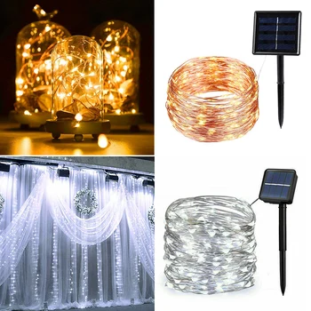 

W/ 5m Cable Solar Light String Indoor Rechargeable Battery Solar Powered