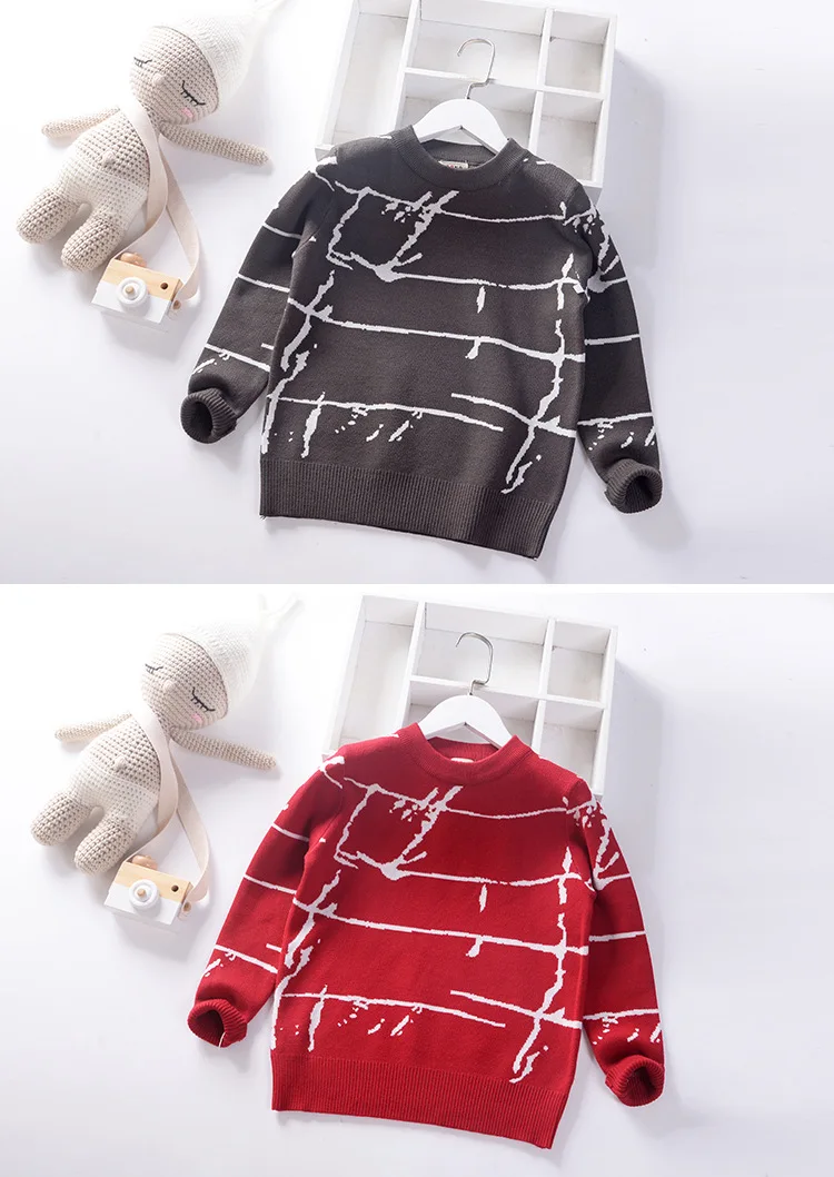 Свитера для больших мальчиков ростом от 150 до 190 см, хлопковый зимний детский пуловер для подростков трикотажная одежда детская одежда
