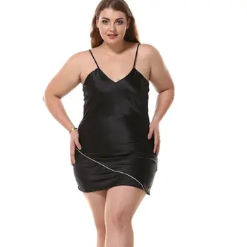 

Large size summer ladies dress sling nightdress sexy black home service ночная сорочка sexys damas size M-3XL