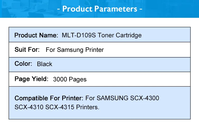 Тонер-картридж Toney King подходит к samsung MLT-D109S D109S D109 для samsung SCX 4300 4310 4315 принтер с чипом