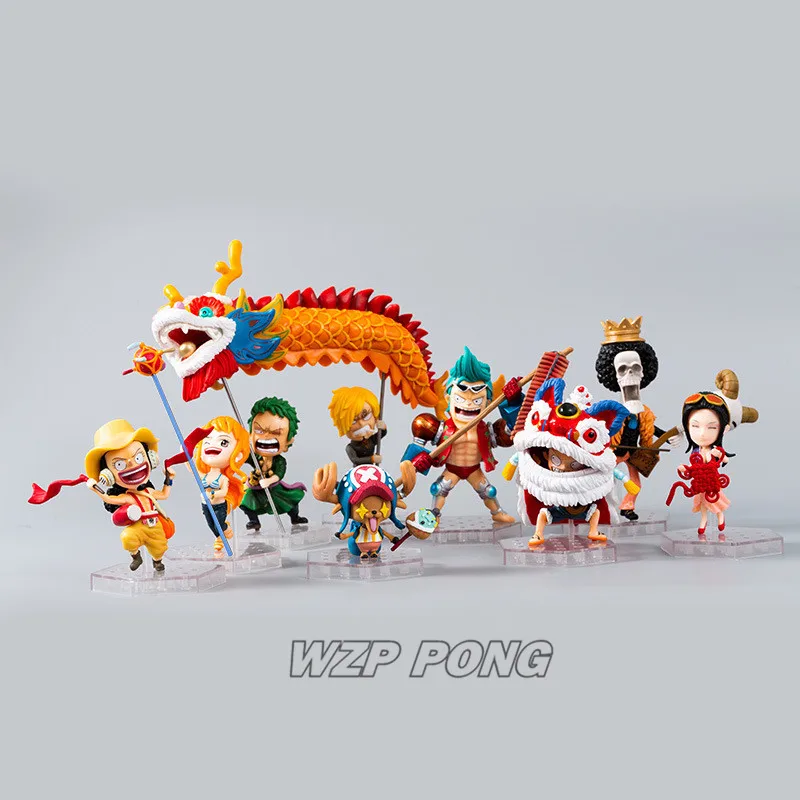 Кукольная соломенная шляпа Луффи Q Version фигурка пирата дракона-Льва танцевальные