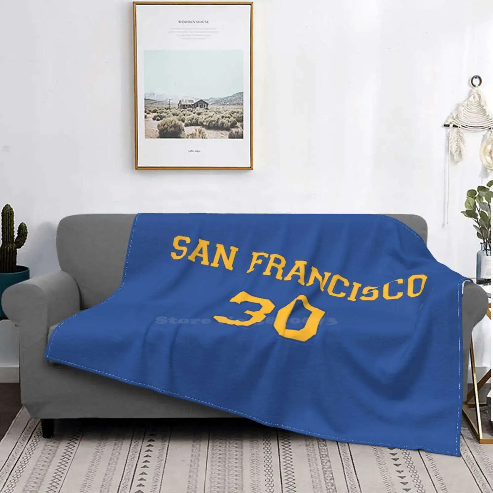San Francisco 30 Shaggy Throw Soft Warm Coperta Divano/Letto/Viaggi Love Gifts Golden State Basketball Warriors The Bay San