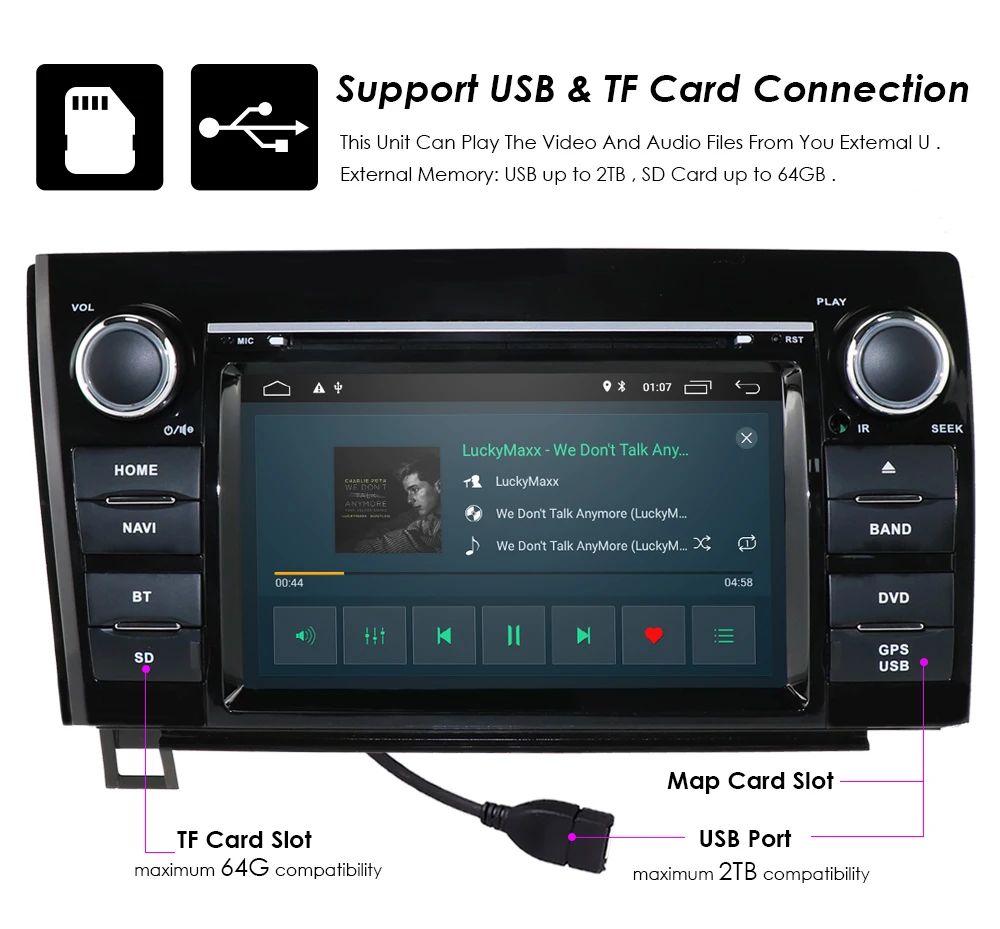 Cheap 7inch 2 Din Quad Core Android 9.0 voiture DVD GPS forToyota toundra Sequoia 2008-2013 Radio stéréo 4G WiFi OBD DVR DAB + 28